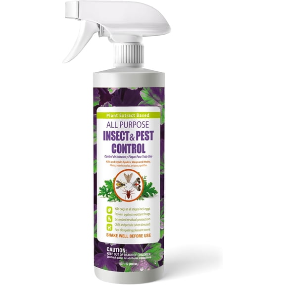 EcoVenger All Purpose Home Insect Control 16 oz, Fleas, Fruit Flies, Gnats, Moths, Roaches, Spiders, Fast Kill, Lasting Prevention, Kill Eggs, Plant Extract Based & Non-Toxic