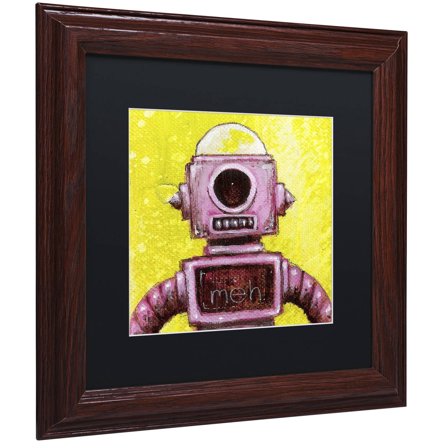 Trademark Fine Art 'Mehbot' Canvas Art by Craig Snodgrass, Black Matte, Wood Frame