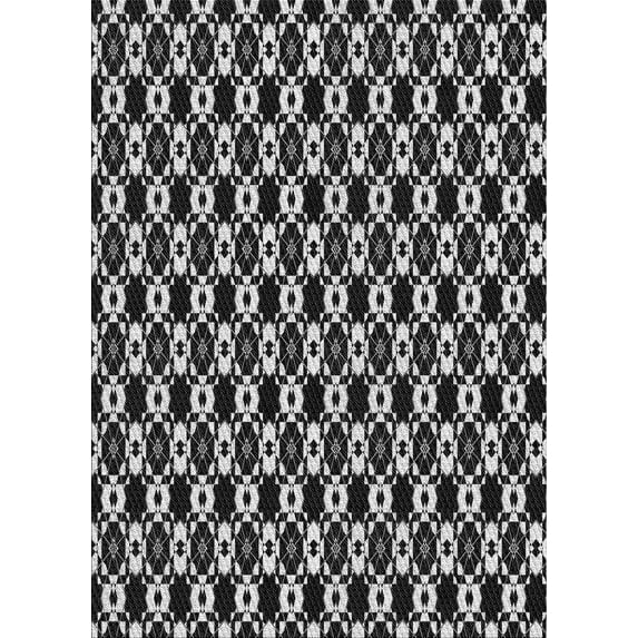 Ahgly Company Indoor Rectangle Patterned Black Novelty Area Rugs, 6' x 9'