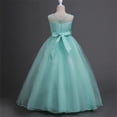 thumbnail image 5 of Miluxas Girl Lace Dress for Kids Wedding Pageant formal Party Long Gown Princess Maxi Tulle Dresses Green 15-16 Years, 5 of 9