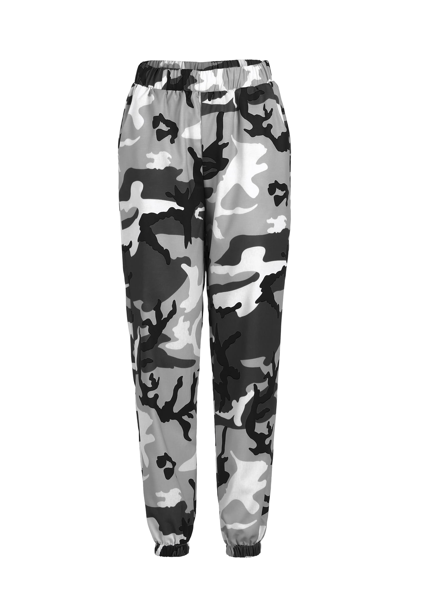 Nituyy Woman's Camouflage Harem Pants, Cargo Long Elasticated Waist