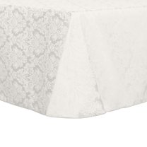 Ultimate Textile (3 Pack) Saxony 90 x 156-Inch Rectangular Damask Tablecloth - Jacquard Weave Emblem Crest Design, White