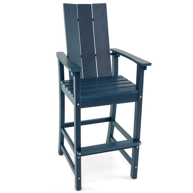 Costway Tall Adirondack Chair with Ergonomic Backrest Armrests & Footrest for Backyard Navy