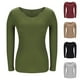 thumbnail image 1 of Tops de otoño para mujer,Suéter de cuello cuadrado para mujer, manga larga con acolchado en el pecho, poliéster totalmente elástico, ropa informal para uso doméstico y diario, sopatenor, 1 of 7