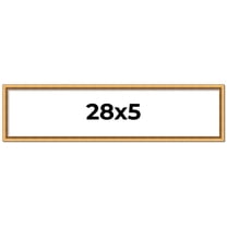 28x5 Frame Beaded Gold Solid Wood Picture Frame | 0.75 Inches Moulding Width | Liscio Oro