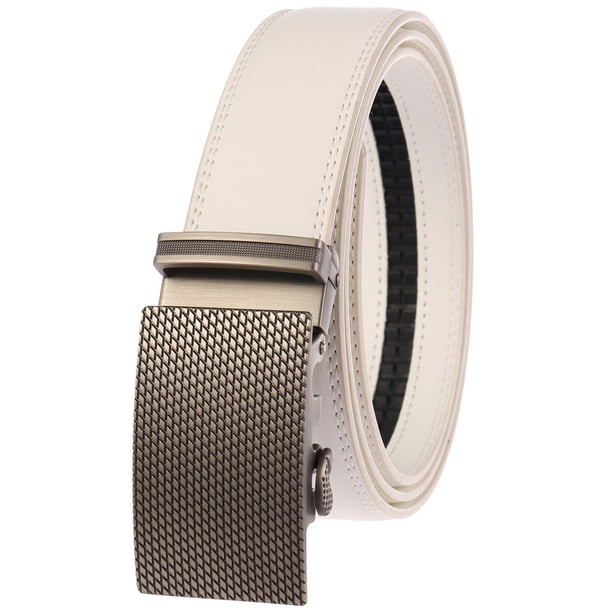 Cinturón para hombre,Cinturón deslizante con trinquete para hombre, pantalón de vestir, camisa de cuero,Recorte para adaptarse a $Cinturón deslizante con trinquete de cuero con hebilla de clic