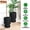 black-Straight plastic, variant on Set of 2 Tall 14.2" Self-Watering Planters - Large Marble Black Flower Pots with Drainage Holes & Water Level Monitor for Patio, Porch, Living Room, or Office - CS-07PS Sandblasting, Black