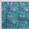 thumbnail image 4 of Soimoi Sea Shell Print, Velvet Fabric, Decor Sewing Fabric by The Yard 54 Inch Wide,Decorative Fabric for Upholstery and Home Accents, Teal Blue, 4 of 5