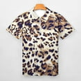 thumbnail image 3 of Animal Print, Leopard Texture Men Zipper T-shirt Summer Casual Short Sleeve T-shirt Top, 3 of 7