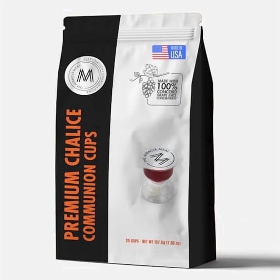 Travel Pack - The Miracle Meal Pre-Filled Premium Chalice Cup - Bag of 25 with Wafer and 100% Concord Grape Juice