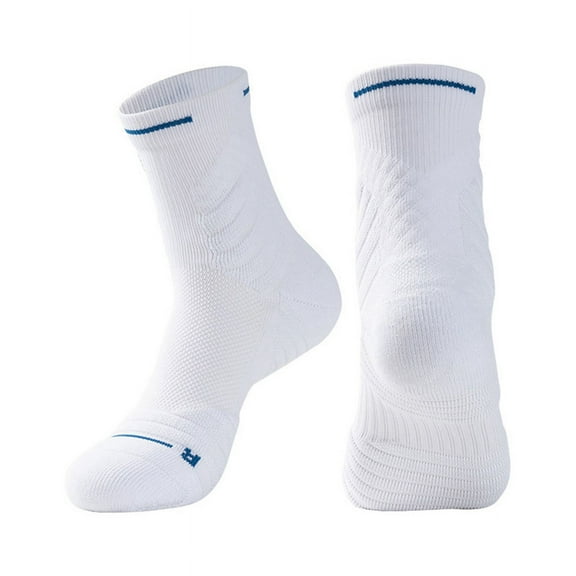 1Pair Anti-Slip Athletic Sock for Men Women,Soccer Sock,Non-Skid Slipper Sock,Trainning Sock for Football White M