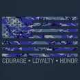 thumbnail image 3 of Blue American Flag Courage Loyalty Honor Women's V-Neck T-shirt USA Military Proud Veteran's Day Don't Tread on Me Tee, 3 of 7