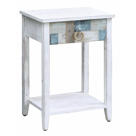 South Shore Nautical Patchwork 1 Drawer Accent Table, Multi Color