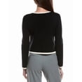 thumbnail image 2 of Bruno Magli womens  Tipped Merino Wool Cropped Jacket, xs, Black, 2 of 3