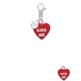 thumbnail image 2 of Delight Jewelry Acrylic Red "Be Mine / Kiss Me" Heart - Silvertone Clip on Charm with Clear Crystal Drop, 2 of 4