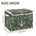 thumbnail image 5 of Yayeee Collapsible Storage Bin with Lid Fabric Closet Decorative Basket with Handles, Green Flowers Pattern, 5 of 7