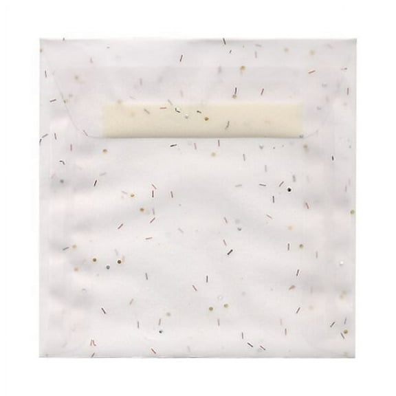 JAM Paper 6.5 x 6.5 Square Translucent Vellum Envelopes, White, 25/Pack