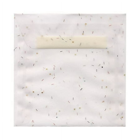 UPC: 0639713265095 | JAM 6.5 x 6.5 Square Translucent Vellum Envelopes  Heavy Metal  25/Pack