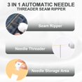 thumbnail image 4 of 1pcs，Automatic Needle Threaders Seam Ripper, Upgraded 3 in 1 Sewing Needle Threader Tool, Stretchable Quick Seam Rippers with Needle Storage for Hand Quilling, Embroidery Stitch Removal.-K,5in, 4 of 7