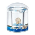 thumbnail image 2 of Locco Decor Acrylic Liquid 3D Floating Motion Round Qtip Cotton Ball Swab Holder Dispenser with Lid Shell, 2 of 3