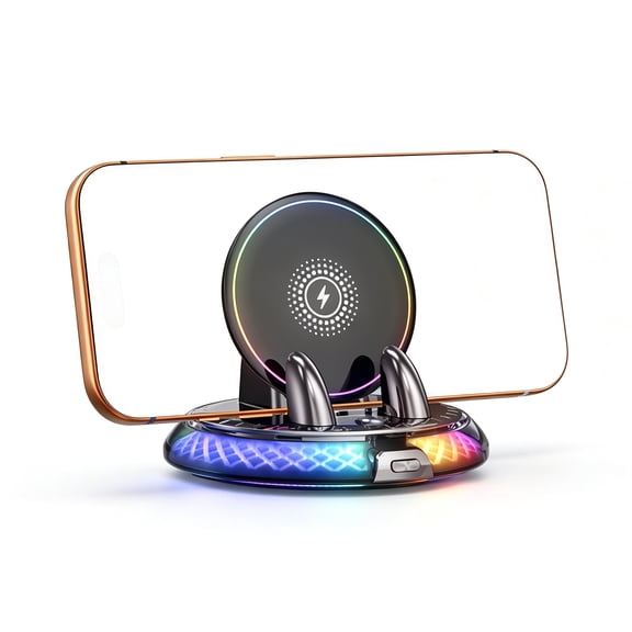 Elnone Easy One Touch Car Phone Mount, Dashboard & Windshield, 360 Rotatable, Rgb Light