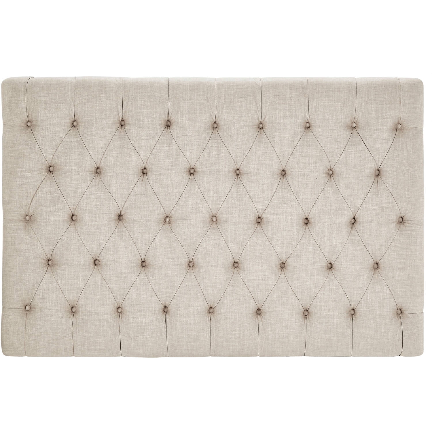 Weston Home Galvin Transitional Wood and Tufted Linen Coffee Table, Beige