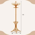 thumbnail image 4 of Giantex Coat Rack Free standing, Wooden Coat Rack Tree with 12 Hooks and Umbrella Stand, Entryway Hall Tree for Hats Clothes Handbags (Oak), 4 of 8