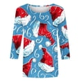 thumbnail image 3 of Funicet T-Shirts pour Femmes, Blouses pour Femmes, T-Shirt Imprimé Mode pour Femmes Blouse Manches 3/4 Col Rond Décontracté, Blouse pour Femmes, Blouses pour Femmes Manches 3/4, 3 of 5