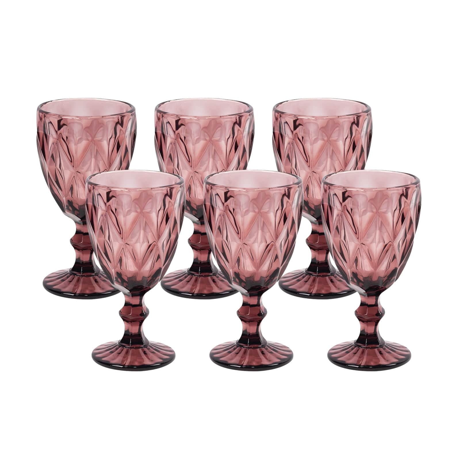 BalsaCircle 6 Dusty Rose 12 oz Crystal Reusable Glass Wine Glasses Goblets Wedding Party Events Decorations Supplies