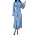 thumbnail image 2 of DailyTrove Women's Collared Button-Front Linen Midi Dress - Cotton-Blend Casual Summer & Office Wear, Breathable for Work, 2 of 6