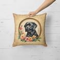 thumbnail image 2 of Black Labrador Retriever and Flowers Fabric Decorative Pillow 18 in x 18 in, 2 of 5