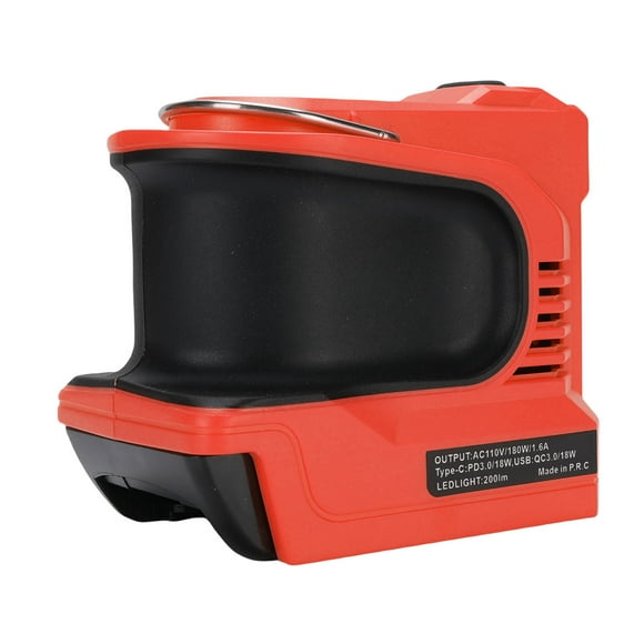 180W Battery Inverter with LED Light, Camping, Emergency Charger for Smartphones, Tablets, Outdoor Backup