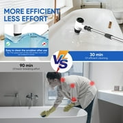 Purevigil Electric Spin Scrub - Cordless Bathroom Shower Scrubber with 7 Replaceable Brush Heads, 2 Speeds