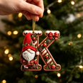 thumbnail image 6 of romoty Personalized Christmas Letter Ornaments, Cute Gnome Kitten Initial Pendants, 2D Flat Acrylic Monogram Tree Car Mirror Decor, 6 of 6