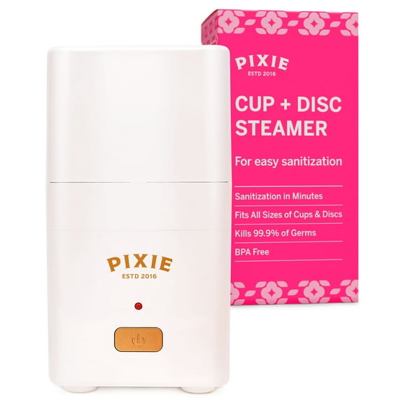 Pixie Menstrual Cup & Disc Boiler Sterilizer - Easily Submerge & Clean Your Period Cup in Boiling Water! Kills 99.9% of Germs with Cleaner Boiling Solution - The Most Soothing Way to Wash Your Cup