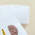 thumbnail image 6 of Bagilaanoe 3pcs Newborn Birthday Outfits Baby Boy Shorts Set Short Sleeve Letter Print T Shirt Tops + Shorts 6M 12M 18M Infant Casual Summer Clothes, 6 of 8