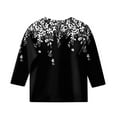 thumbnail image 4 of CCRFTGI Girls Outfits 14-16 Floral Print 3/4 Sleeve Tween Girls Tops Ropa Niña Crew Neck Shirts Spring Girls 10/12 Clothes Black 12-13 Years, 4 of 4