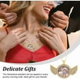 thumbnail image 6 of 8pcs Sublimation Rhinestone Necklace Blank Angel Wing Bezel Pendant Trays golden Silver Necklace Blank with Chain for DIY Necklace Making Cameo Photo Jewelry Craft, 6 of 6