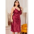 thumbnail image 4 of Women's Satin Nightgown Plus Size Solid Long Slip Sleep Dress, 4 of 7