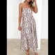 thumbnail image 4 of Vestido Maxi Estampado para Mujer, con Tirantes Finos, Floral, Estilo Bohemio, Fluido, para Playa y Vacaciones de Verano. Cuadrados de Albaricoque L, 4 of 7