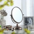 thumbnail image 2 of HomeRoots 468352 Vintage Style Copper 5X Magnification Vanity Mirror, 2 of 3