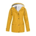 thumbnail image 2 of Chaqueta de esquí impermeable para mujer a prueba de viento, chaqueta de lluvia con capucha para esquí en la nieve, cálida para invierno Amarillo XXXXXL Jinwen Rompevientos, 2 of 4