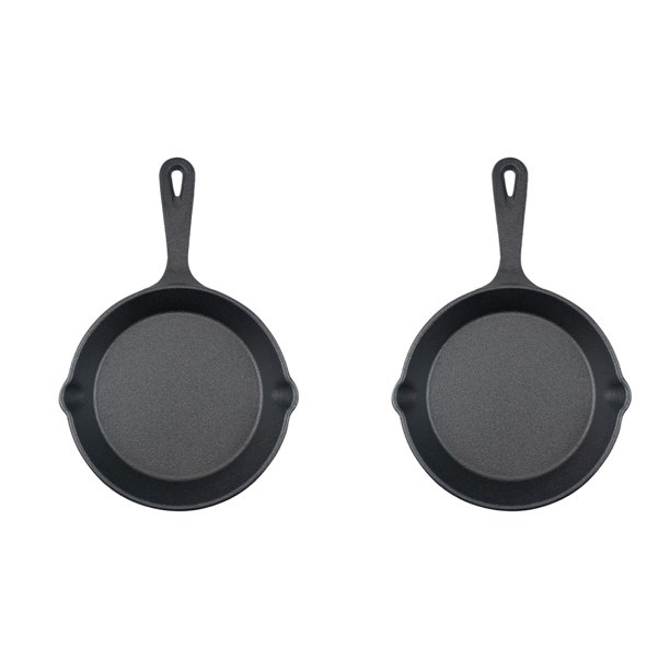 HOMEMAXS 2pcs Mini Cast Iron Skillet Small Frying Pan Nonstick Frying