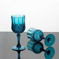 thumbnail image 6 of Balsa Circle 6 Disposable 8 oz Ocean Blue Crystal Cut Goblets Plastic Wine Glasses Party Events Tableware Decorations, 6 of 7