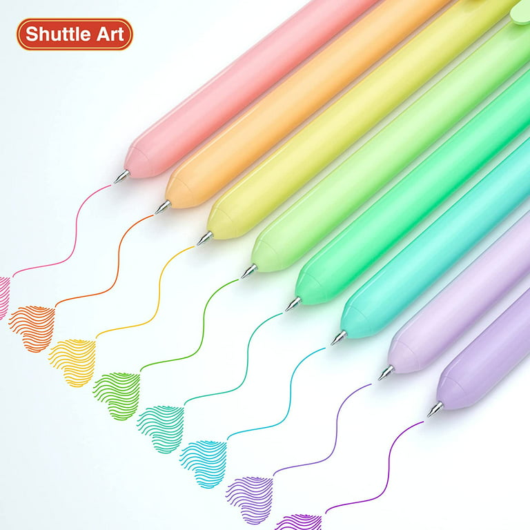 Shuttle Art Colored Retractable Gel Pens 8 Pastel Ink Colors Cute Pens  0.5mm Fine Point Quick Drying for Writing Drawing Journaling Note Taking  School Office Home Pastel Ink 8 Count (Pack of 1)