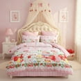 thumbnail image 3 of JOLUSERE Ensemble de Douillette Rose Dessin Animé pour Lit Simple, Ensemble de Literie 2 Pcs Motif Bunny Fraise pour Enfants, 3 of 9