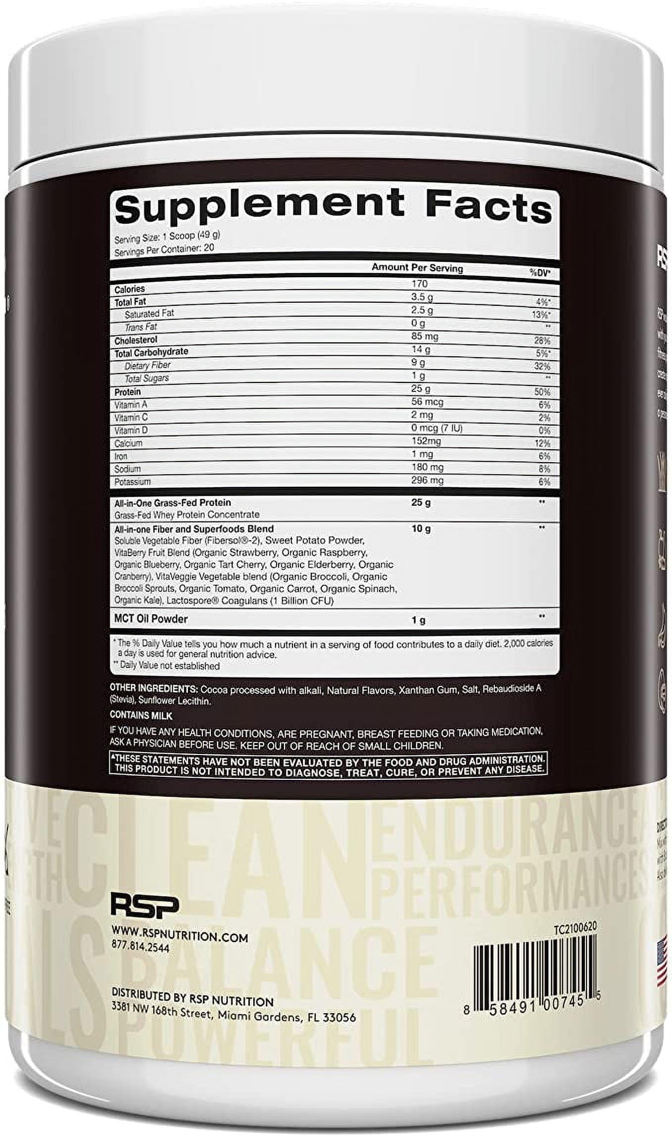 TrueFit Meal Replacement Shakes Powder, Grass Fed Whey Protein, Chocolate,  2 lb 