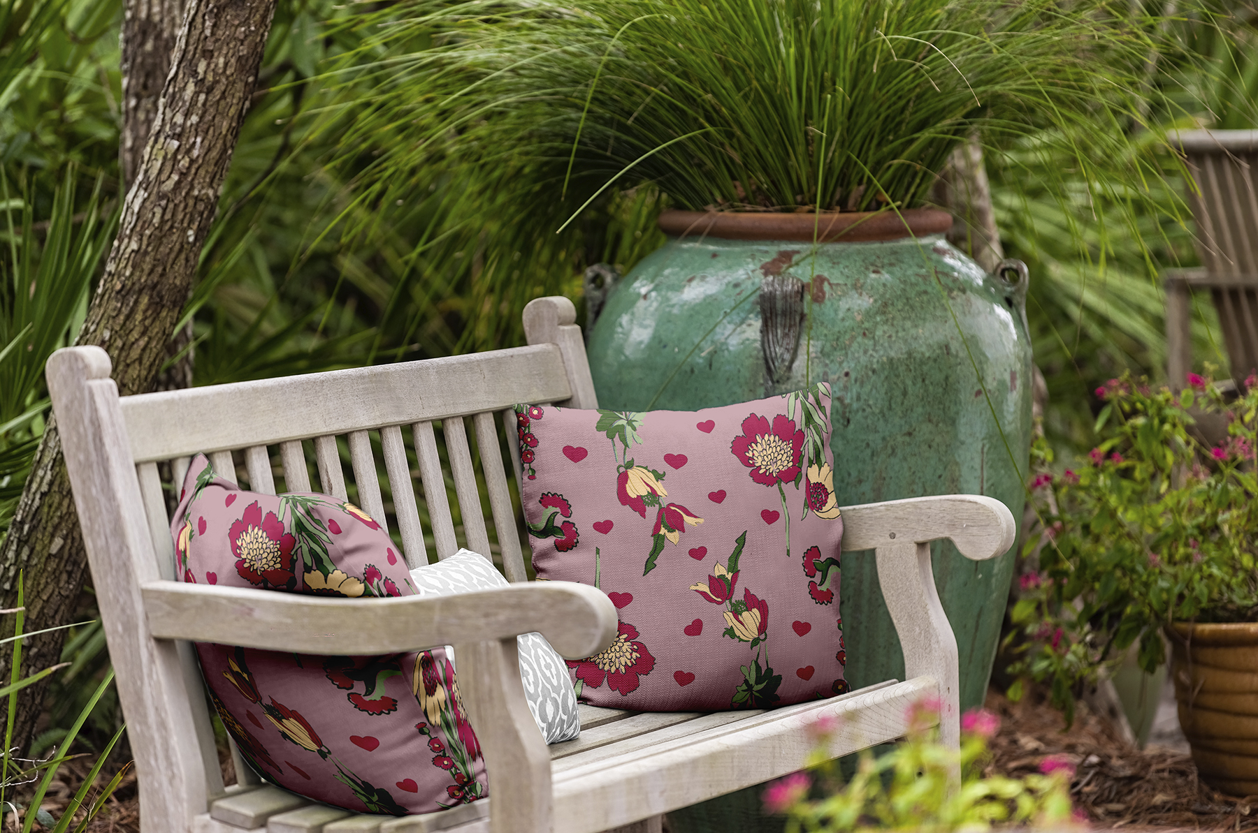20" x 20" Simply Daisy Love In The Garden Polyester Indoor/Outdoor Pillow, Romantic Purple Qty 1