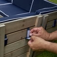 thumbnail image 7 of KidKraft Ensemble modulaire extérieur avec pouf, parasol et coussins – gris bois de grange et marine, 7 of 7