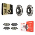 thumbnail image 1 of Transit Auto Rear Coated Drilled Slotted Disc Brake Rotors and Semi-Metallic Pads Kit for Car Jeep Cherokee Chrysler 200 KDS-100503, 1 of 11